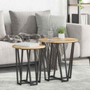 vidaXL Side Table Set 2 pcs Black Oak