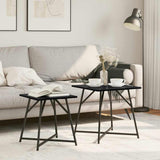 vidaXL Bijzettafelset 2 pcs Zwart Eiken