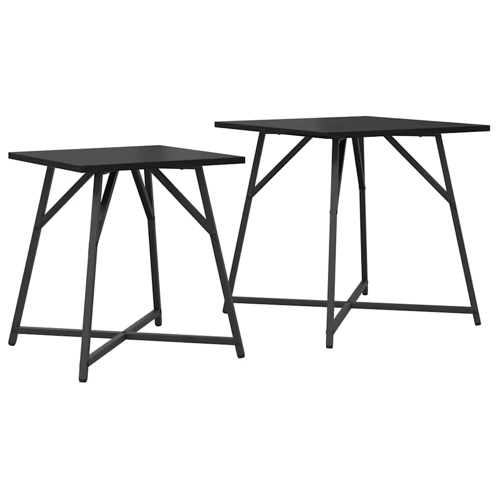 vidaXL Bijzettafelset 2 pcs Zwart Eiken