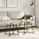 vidaXL Bijzettafelset 2 pcs Zwart Eiken