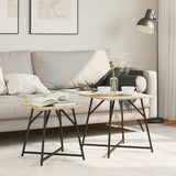 vidaXL Bijzettafelset 2 pcs Zwart Eiken