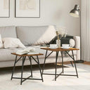 vidaXL Bijzettafelset 2 pcs Zwart Eiken