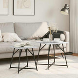 vidaXL Bijzettafelset 2 pcs Zwart Eiken