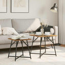 vidaXL Bijzettafelset 2 pcs Zwart Eiken