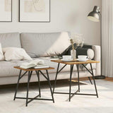 vidaXL Bijzettafelset 2 pcs Zwart Eiken