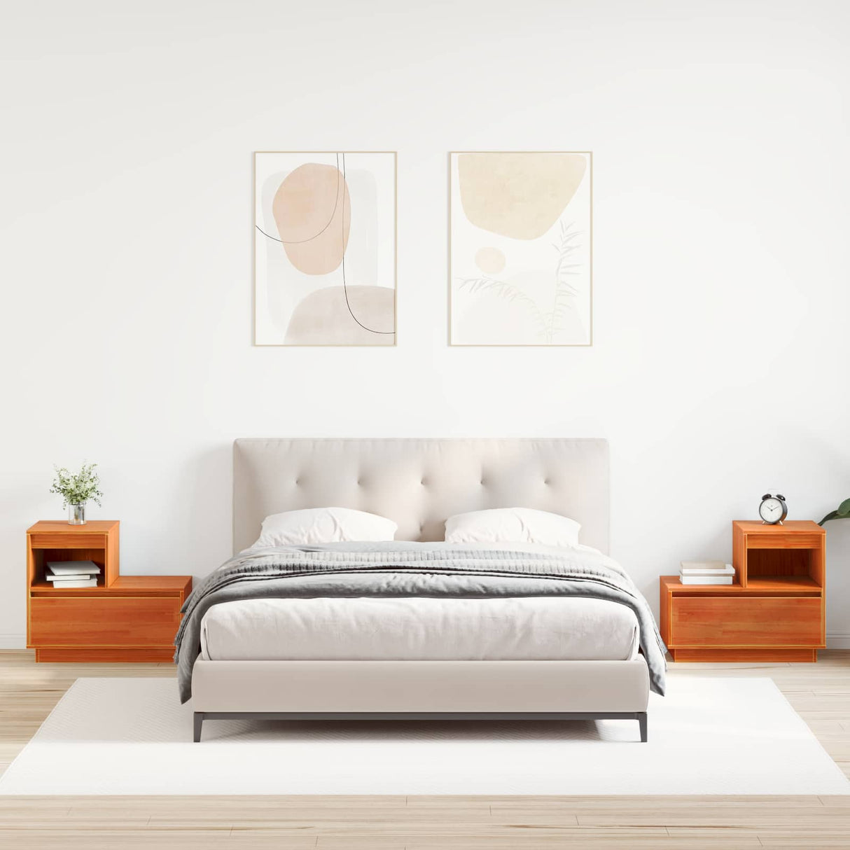 vidaXL Nachtkastje 60x34x51 cm massief grenenhout