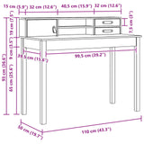 vidaXL Desk 110x50x93 cm solid pine wood