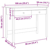 vidaXL Bureau met lades 100x50x78 cm massief grenenhout