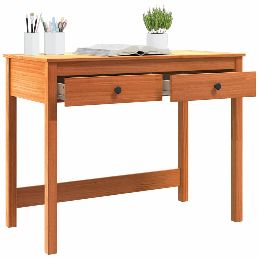 vidaXL Bureau met lades 100x50x78 cm massief grenenhout