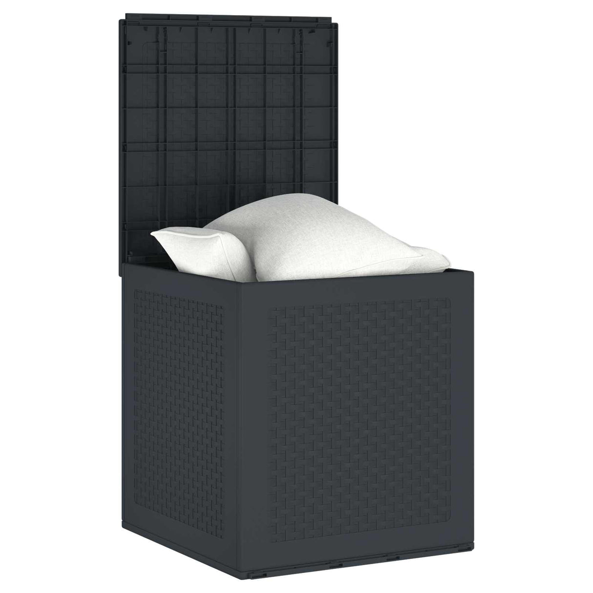 vidaXL Storage Box with Storage Anthracite 55 x 53 x 57 cm Polypropylene