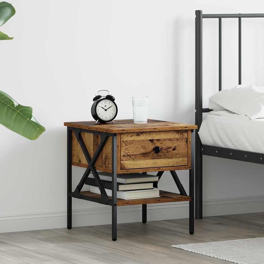 vidaXL Bedside cabinet 40x42x45 cm engineered wood black