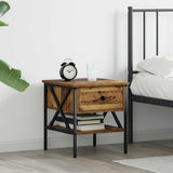 vidaXL Bedside cabinet 40x42x45 cm engineered wood black