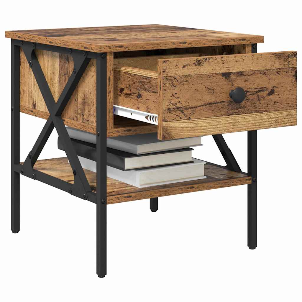 vidaXL Bedside cabinet 40x42x45 cm engineered wood black