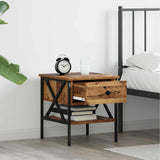 vidaXL Bedside cabinet 40x42x45 cm engineered wood black