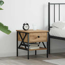 vidaXL Bedside cabinet 40x42x45 cm engineered wood black