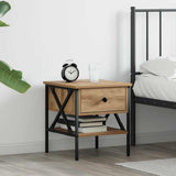 vidaXL Bedside cabinet 40x42x45 cm engineered wood black