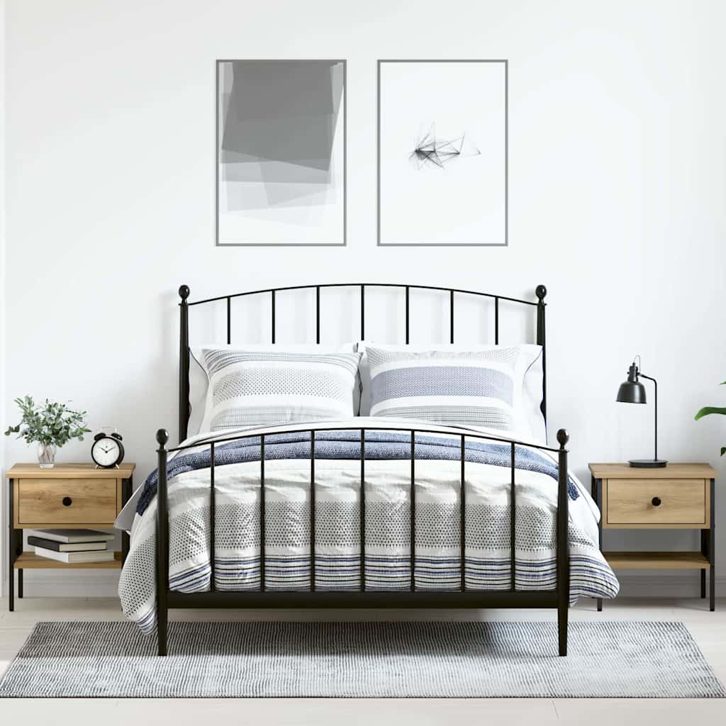 vidaXL Bedside cabinet 40x42x45 cm engineered wood black