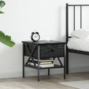 vidaXL Bedside cabinet 40x42x45 cm engineered wood black