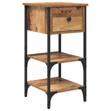 vidaXL Nachtkastjes 2 st 34x36x70 cm bewerkt hout zwart