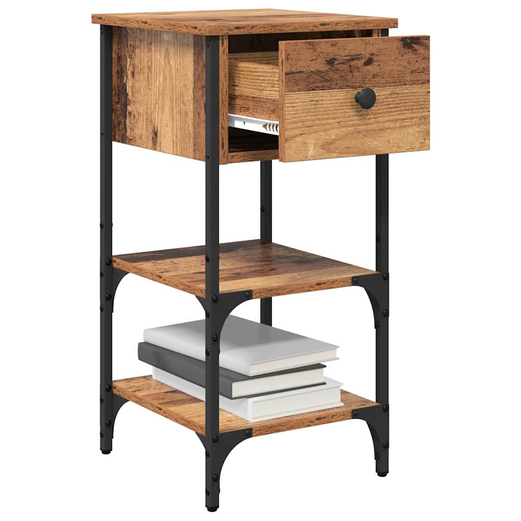 vidaXL Nachtkastjes 2 st 34x36x70 cm bewerkt hout zwart