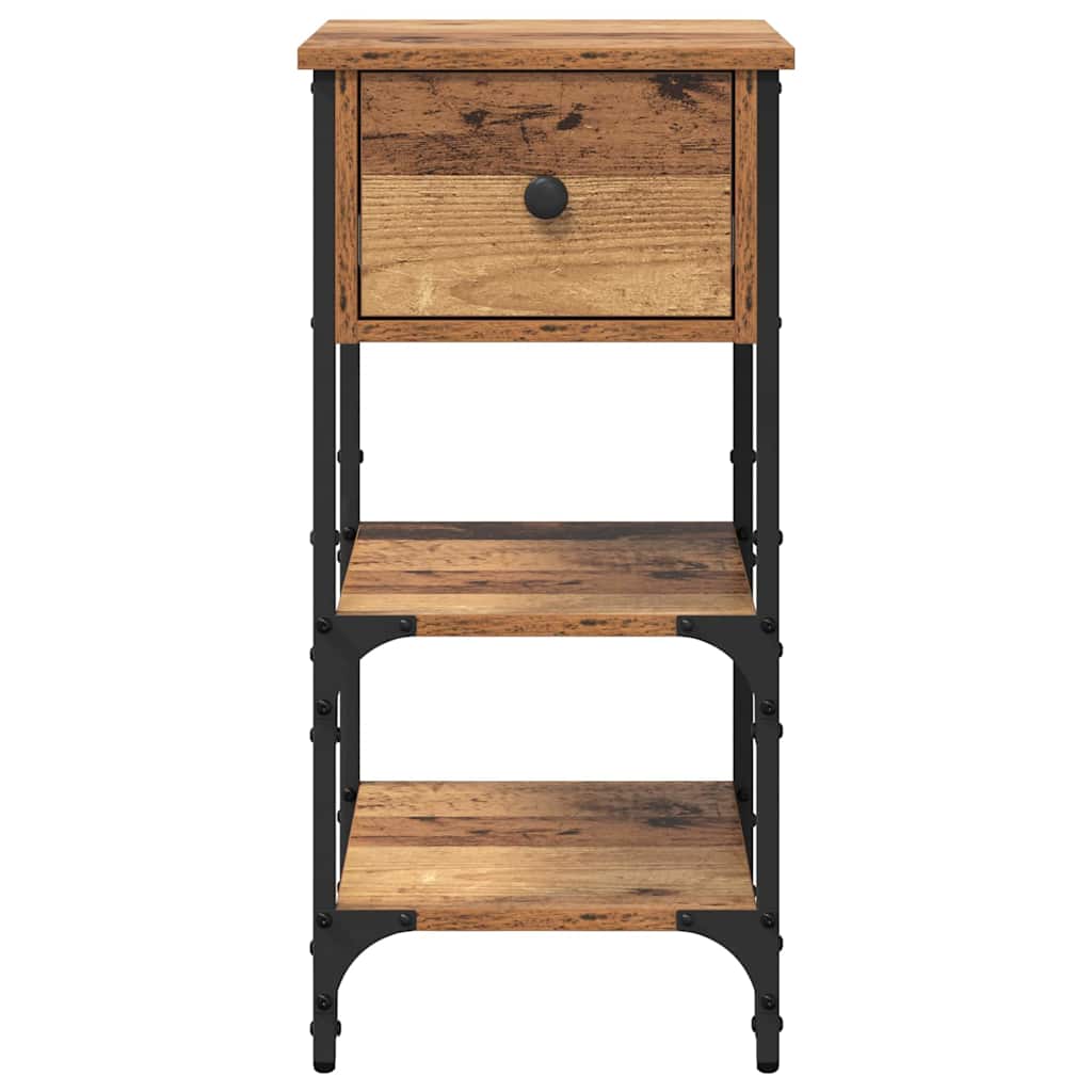 vidaXL Nachtkastjes 2 st 34x36x70 cm bewerkt hout zwart