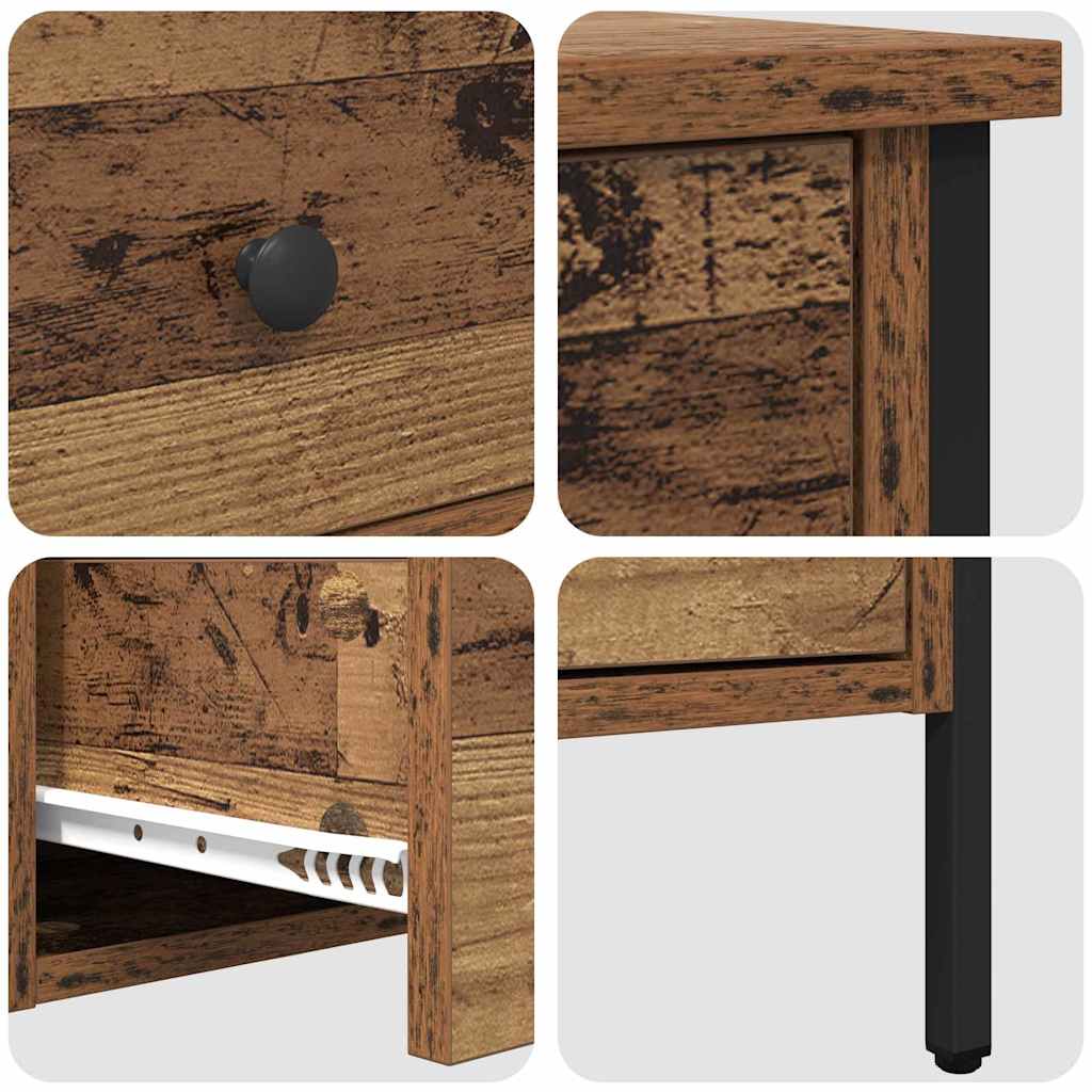 vidaXL Nachtkastje 40x42x50 cm bewerkt hout zwart