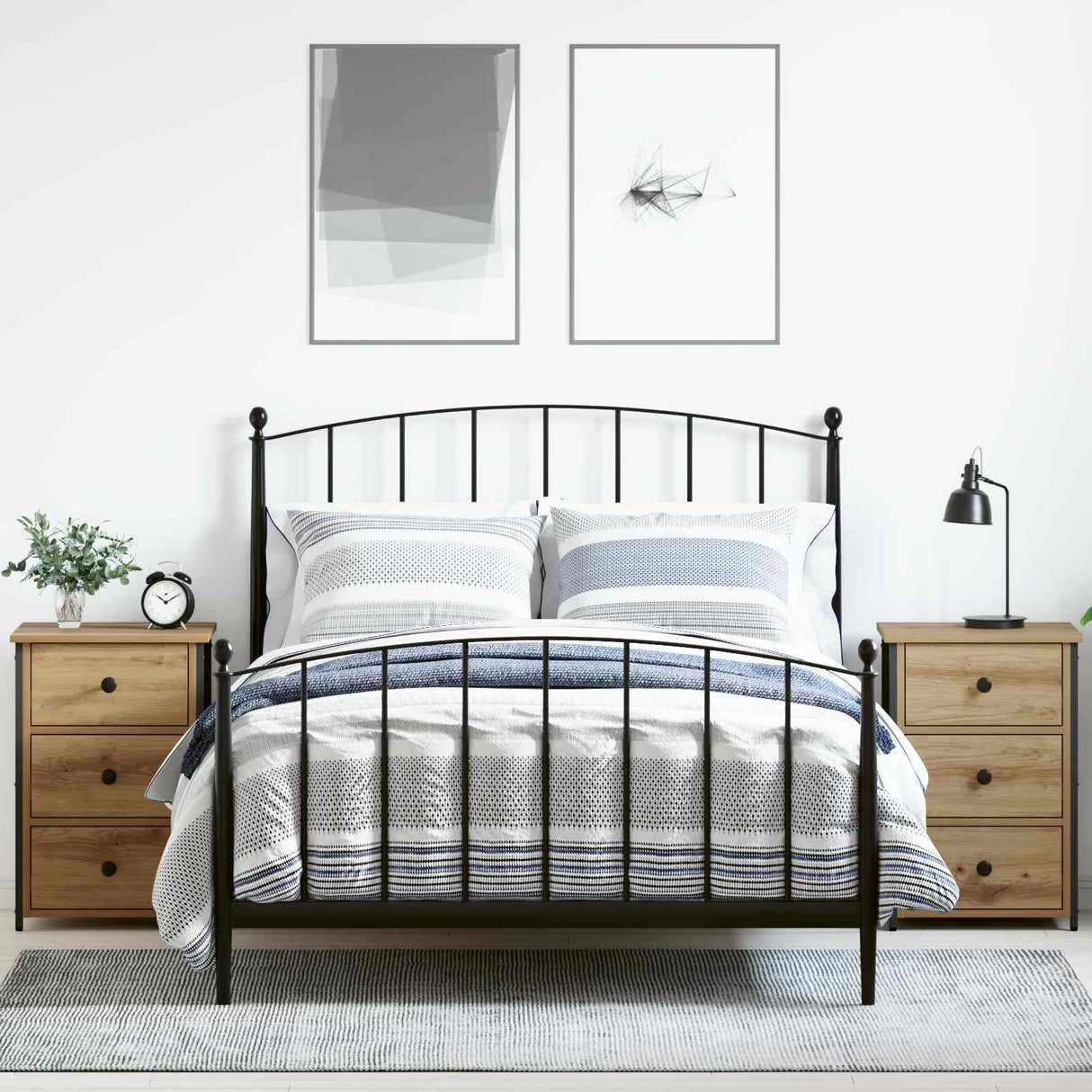 vidaXL Nightstand 40x36x60 cm engineered wood black