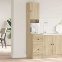 vidaXL Keuken Kast Beige 35 x 50 x 180 cm Bewerkt hout