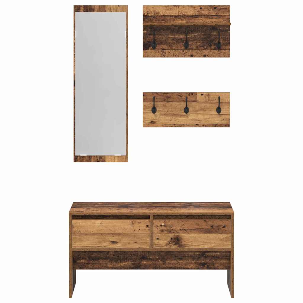 vidaXL 4-piece Wardrobe Set Engineered Wood White
