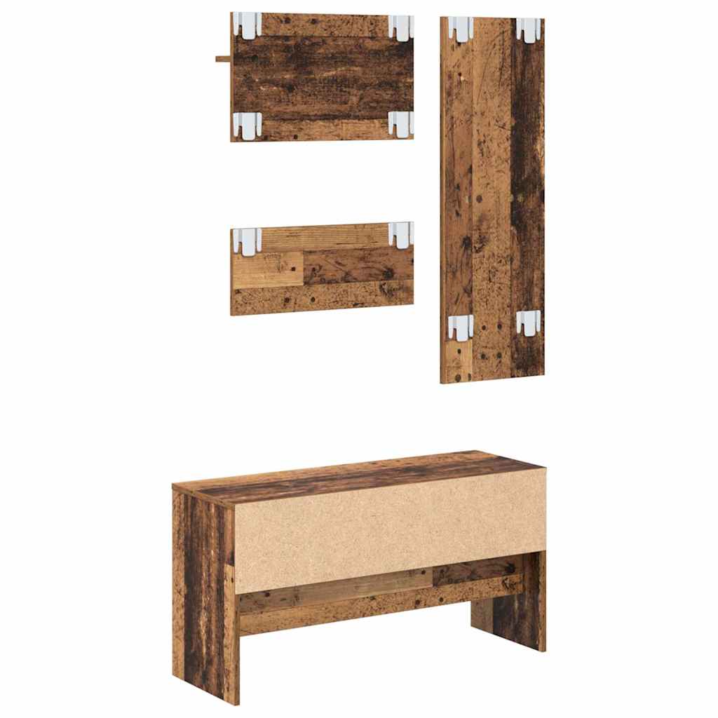 vidaXL 4-piece Wardrobe Set Engineered Wood White