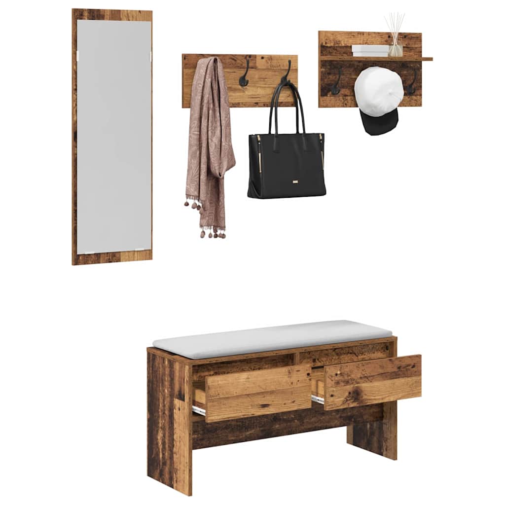 vidaXL 4-piece Wardrobe Set Engineered Wood White