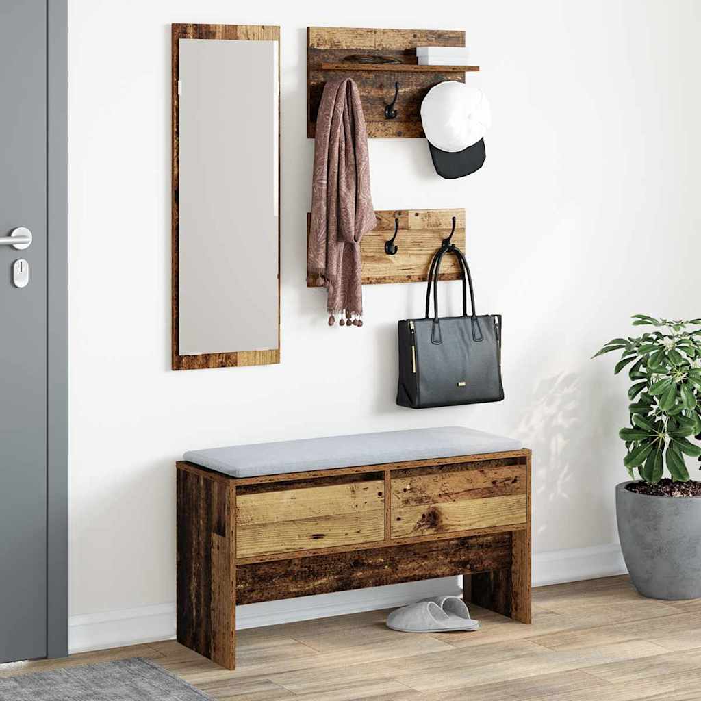 vidaXL 4-piece Wardrobe Set Engineered Wood White
