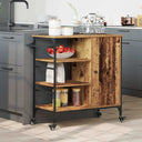 vidaXL Keukentrolley 87,5x38,5x84,5 cm bewerkt hout zwart