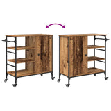 vidaXL Keukentrolley 87,5x38,5x84,5 cm bewerkt hout zwart
