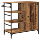 vidaXL Keukentrolley 87,5x38,5x84,5 cm bewerkt hout zwart