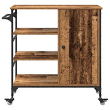 vidaXL Keukentrolley 87,5x38,5x84,5 cm bewerkt hout zwart