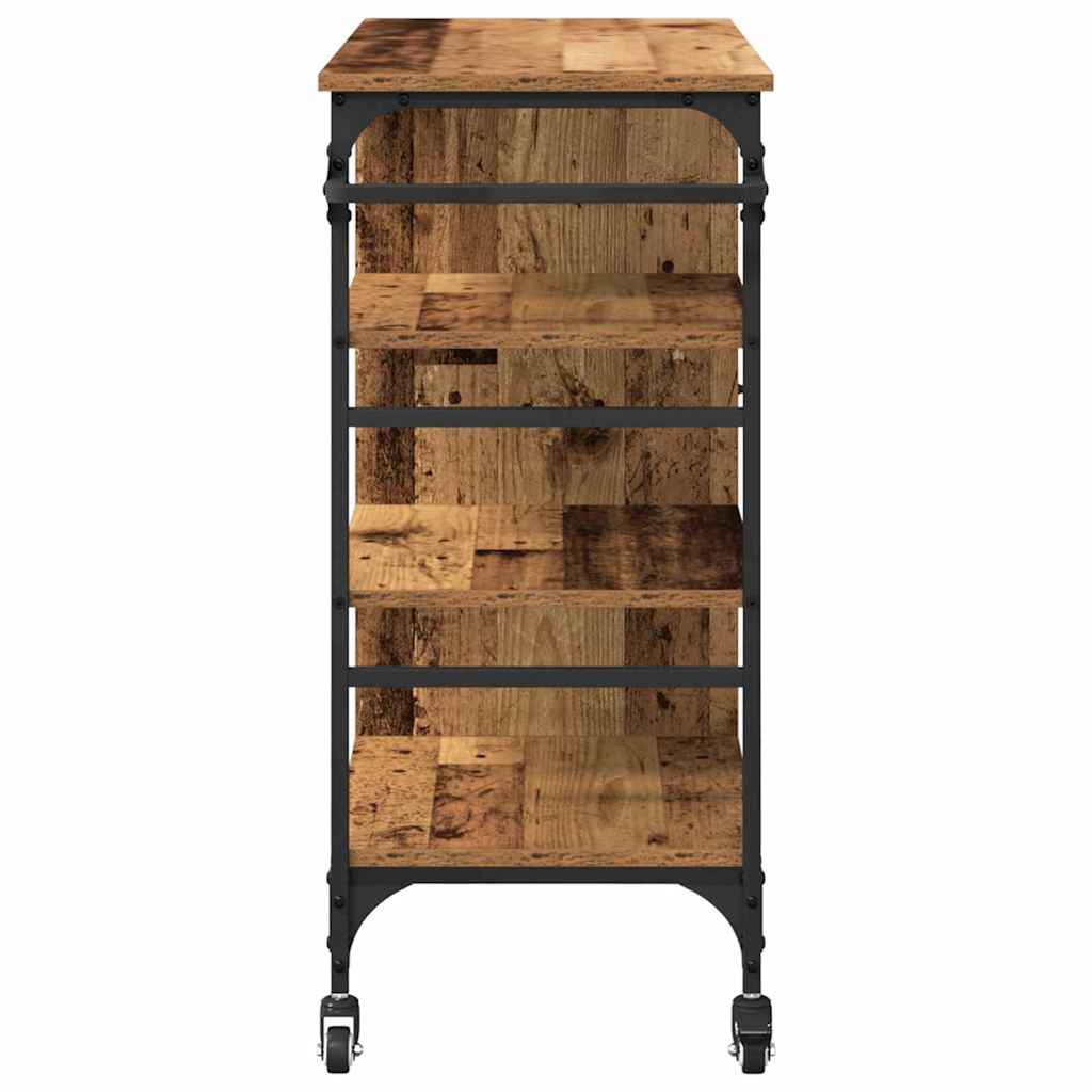 vidaXL Keukentrolley 87,5x38,5x84,5 cm bewerkt hout zwart