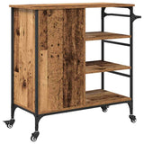 vidaXL Keukentrolley 87,5x38,5x84,5 cm bewerkt hout zwart