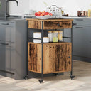 vidaXL Keukentrolley 56x43x89,5 cm bewerkt hout zwart
