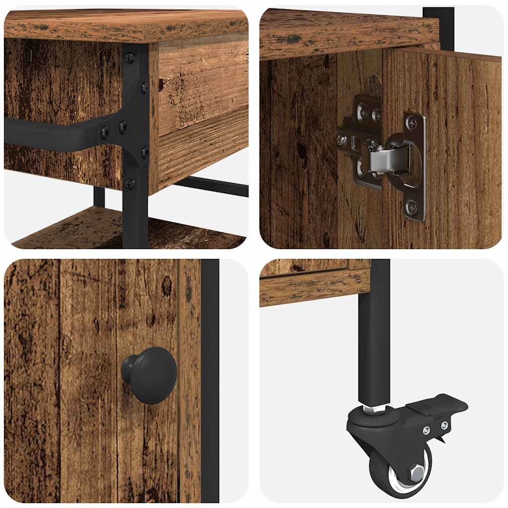 vidaXL Keukentrolley 56x43x89,5 cm bewerkt hout zwart