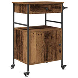 vidaXL Keukentrolley 56x43x89,5 cm bewerkt hout zwart