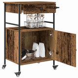 vidaXL Keukentrolley 56x43x89,5 cm bewerkt hout zwart