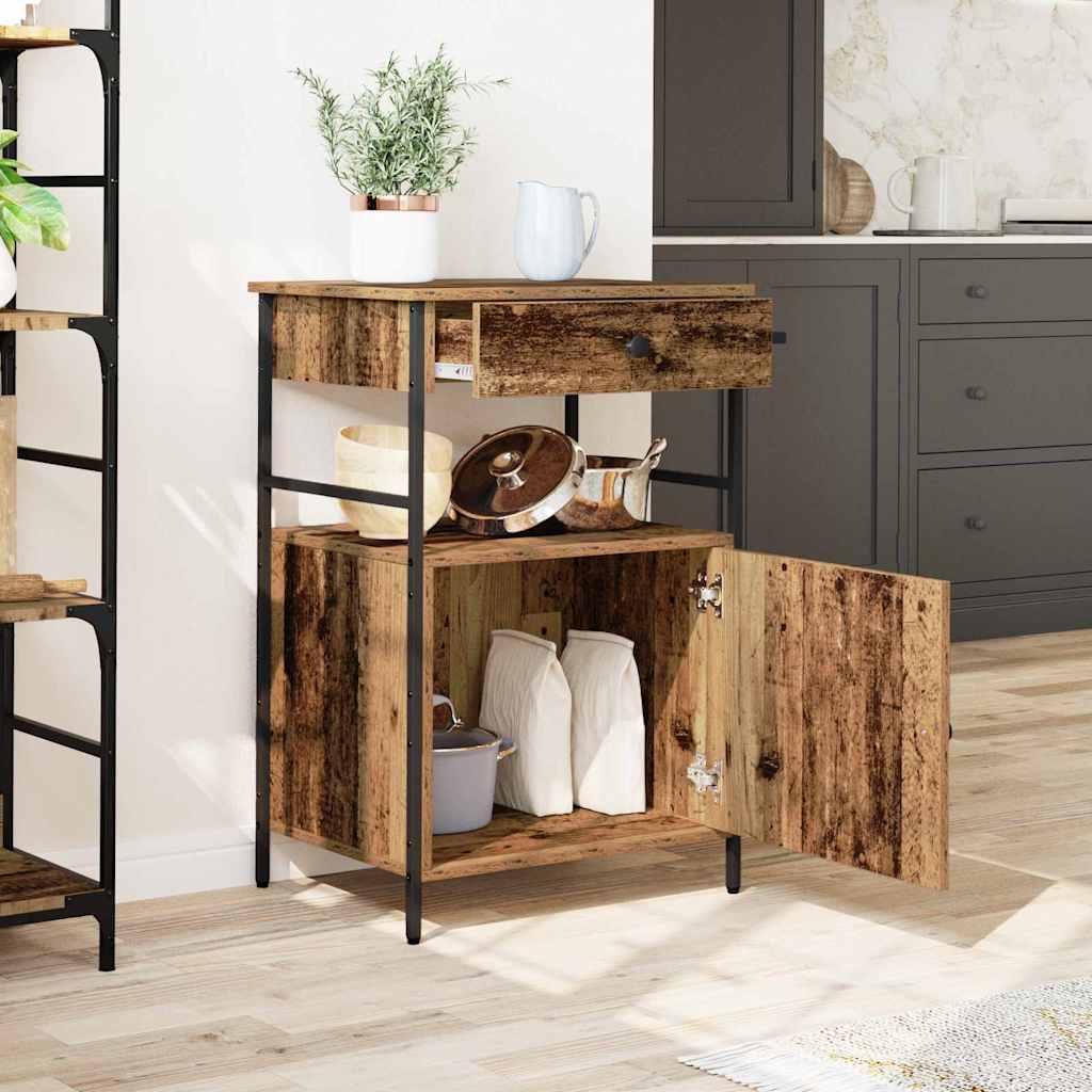 vidaXL Keukentrolley 56x43x89,5 cm bewerkt hout zwart