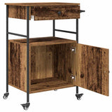 vidaXL Keukentrolley 56x43x89,5 cm bewerkt hout zwart