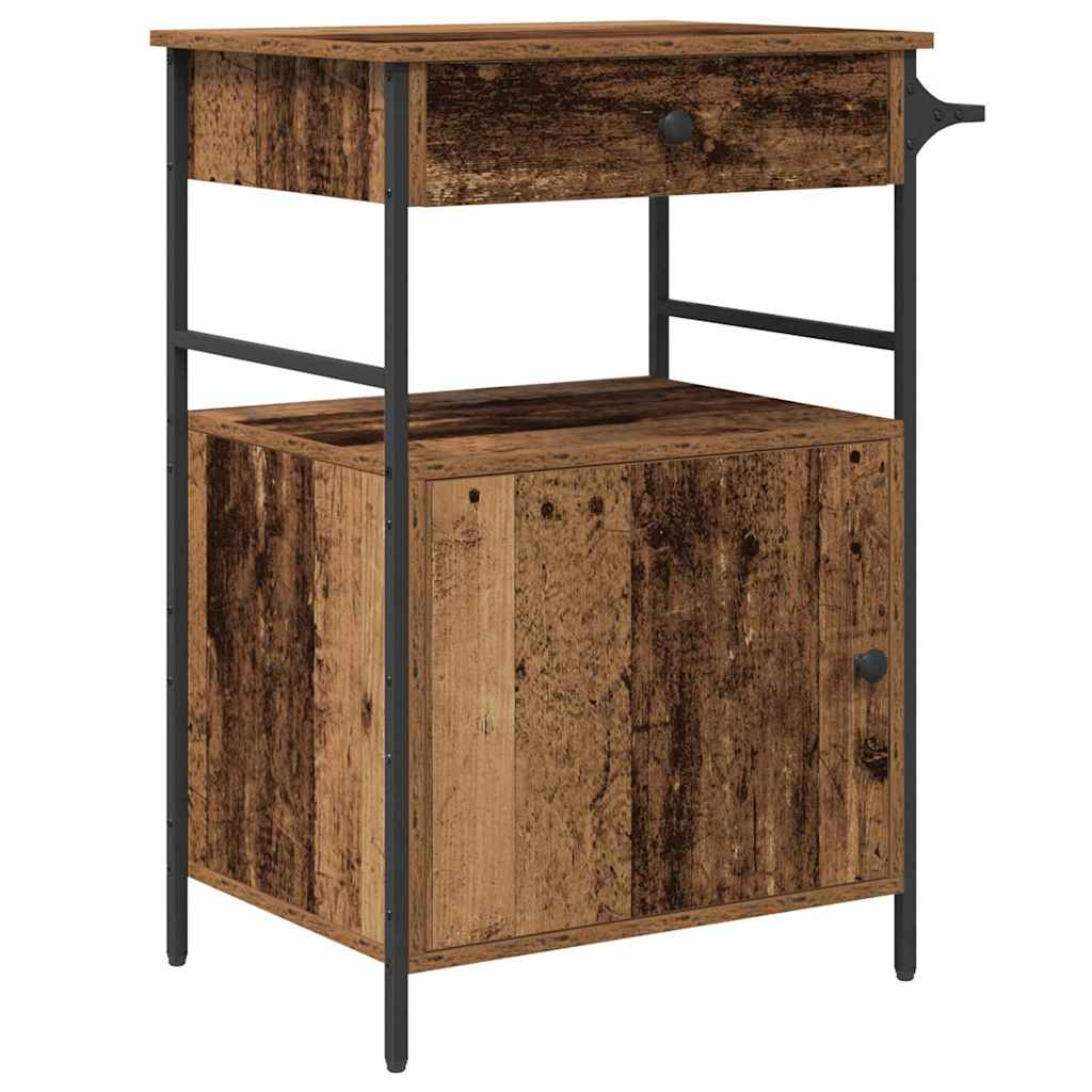 vidaXL Keukentrolley 56x43x89,5 cm bewerkt hout zwart