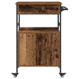 vidaXL Keukentrolley 56x43x89,5 cm bewerkt hout zwart