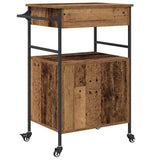 vidaXL Keukentrolley 56x43x89,5 cm bewerkt hout zwart