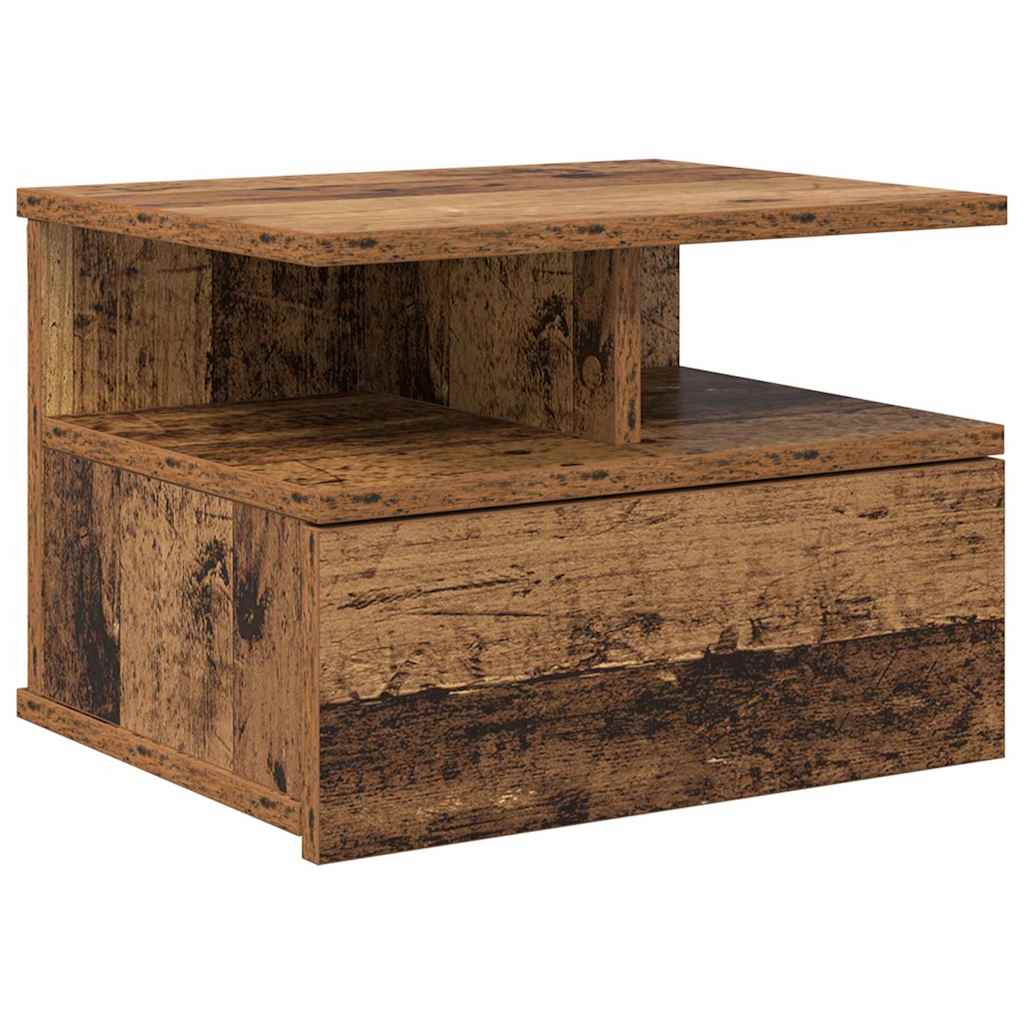 vidaXL Nachtkastje zwevend 40x31x27 cm bewerkt hout wit
