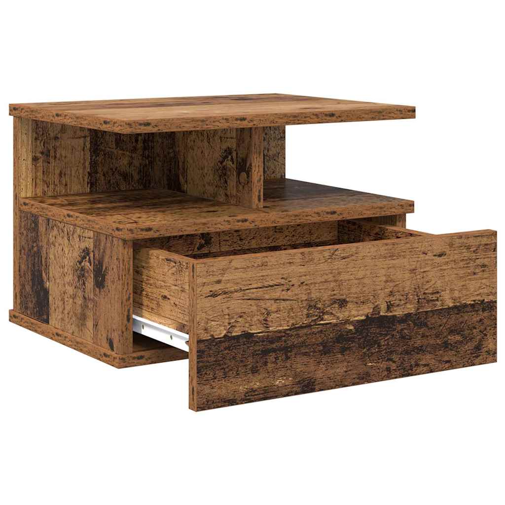 vidaXL Nachtkastje zwevend 40x31x27 cm bewerkt hout wit