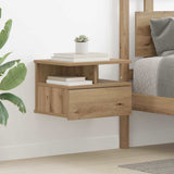 vidaXL Nachtkastje zwevend 40x31x27 cm bewerkt hout wit